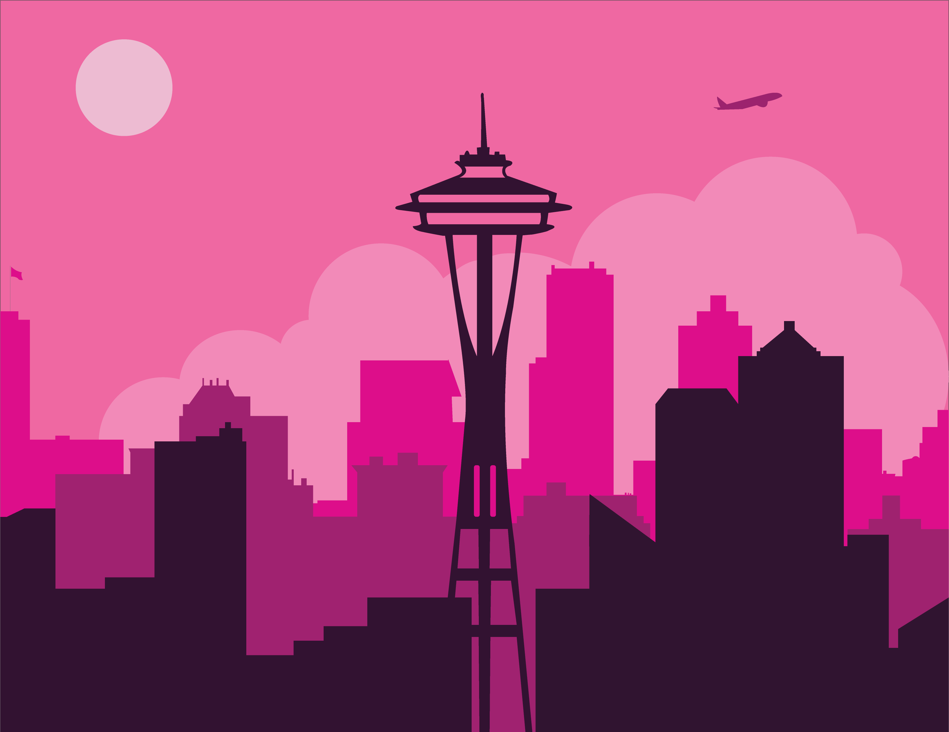 Seattle Layered City Skyline preview